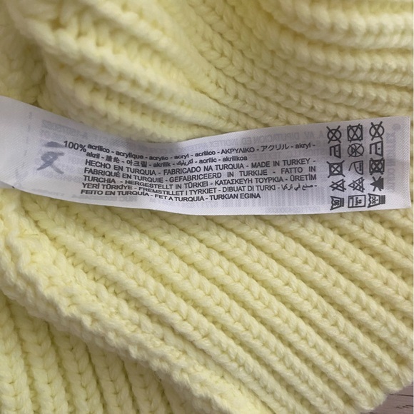 ZARA Chunky Purl Knit Sweater Medium Yellow Balloon Sleeve Crewneck EUC - Picture 6 of 10